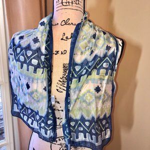 Vintage Blue Pattern Rectangular Scarf
